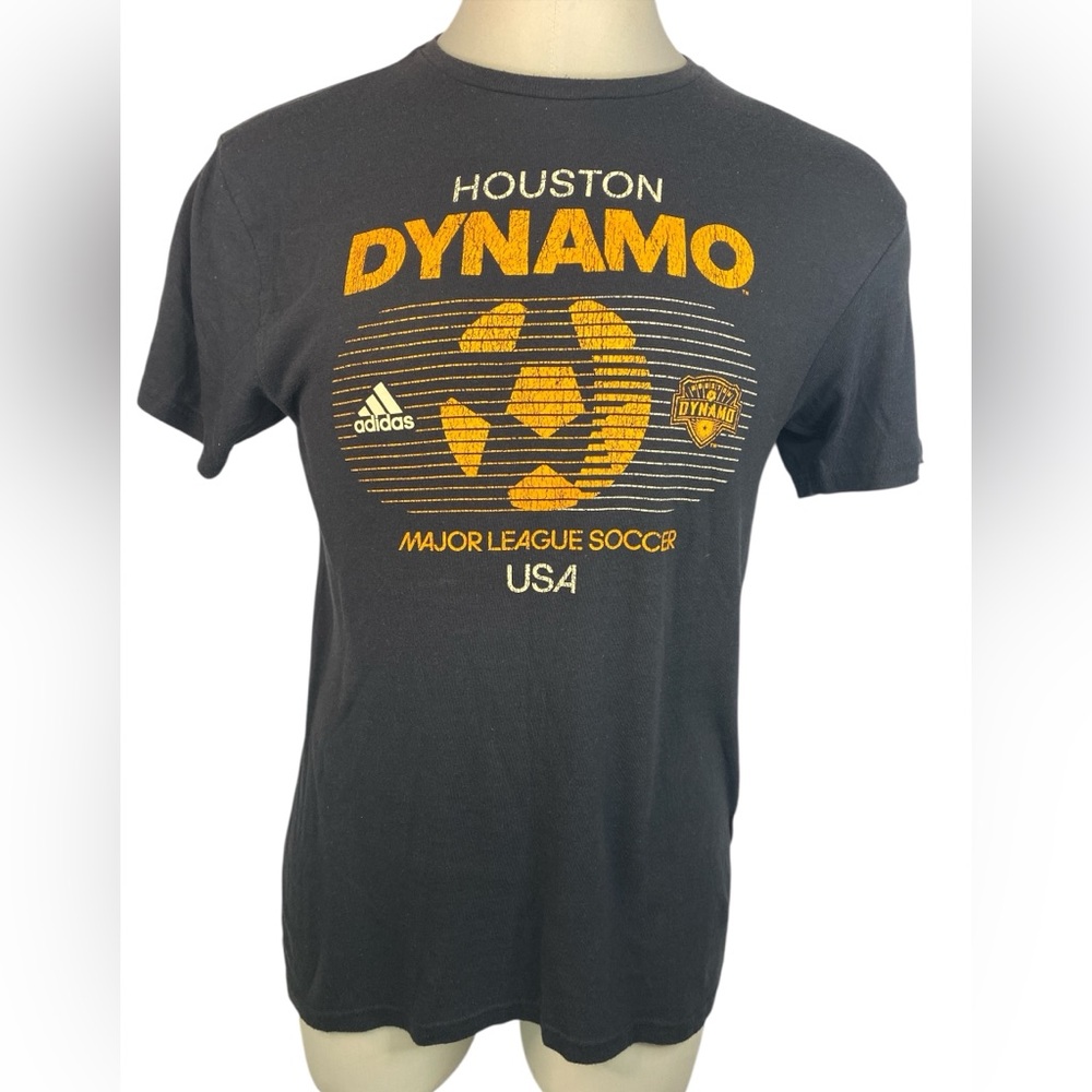 Adidas Houston Dynamo Graphic Tee in Black and Yellow Men’s Medium